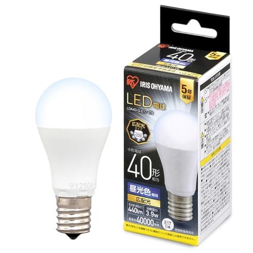 アイリスオーヤマ LED電球 口金直径17mm 広配光 40W形相当 昼光色 密閉器具対応 LDA4...