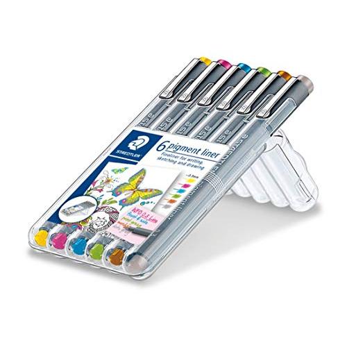 ステッドラー(STAEDTLER) 水性ペン ピグメントライナー 6色セット 0.3mm 30803...