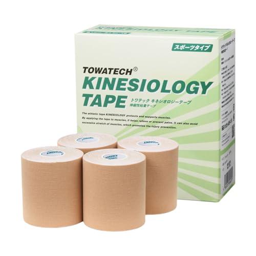 トワテック キネシオロジーテープ 75mm×5m 4巻 スポーツタイプ 伸縮 膝 肩 指 足首 手首...