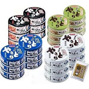 ホテイ 缶詰 やきとり 4種 (計24缶)セット +薬味ばあちゃんの七味唐辛子10g