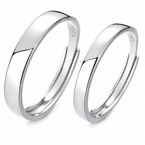 [Rockyu] ペアリング 2個セット 人気 フリーサイズ シルバー925 セット結婚 婚約 純銀...