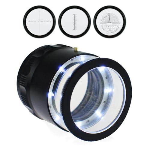ジュエリー ルーペ 拡大鏡 10 倍 LED スケール ルーペ 8 つの LED ライト付き 宝石用...