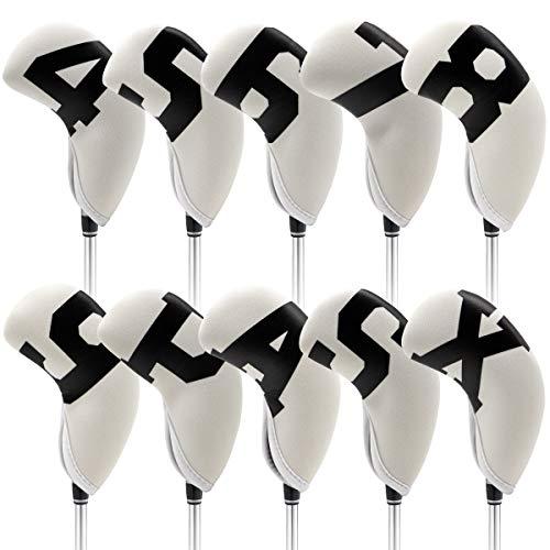 カラフル番手付きアイアンヘッドカバー セット ネオプレン素材 アイアン用 (グレー(10pcs))