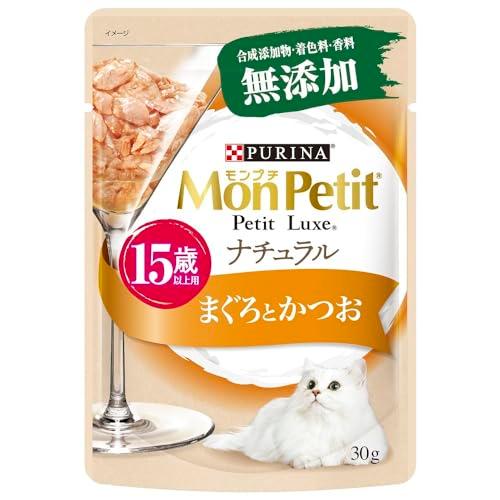 モンプチ キャットフード プチリュクスパウチ ナチュラル 15歳以上用 まぐろとかつお 30gx12