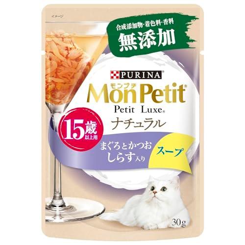 モンプチ プチリュクスパウチ ナチュラル スープ 15歳以上 しらす入りまぐろとかつお 30gx12...