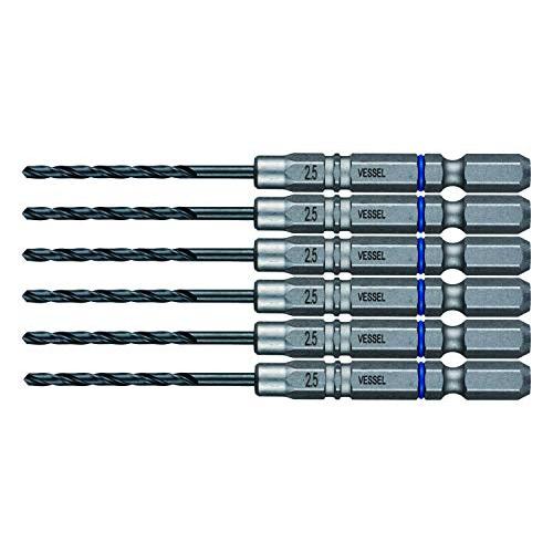 ベッセル(VESSEL) クッションドリル6本組(鉄工用) ドリルビット2.5mm AMD6P-2....