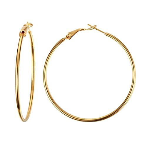 Deelfel ピアス レディース ゴールド 光面 リングピアス フープ 円環 シルバー リングピア...