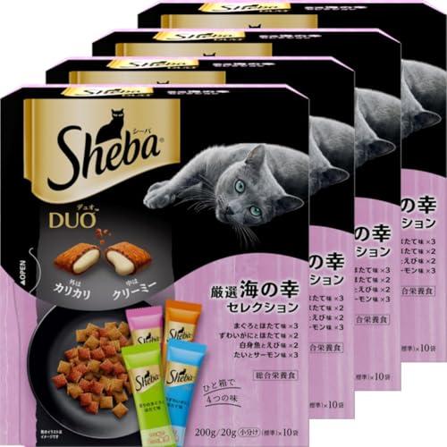 シーバ デュオ 成猫用 厳選海の幸セレクション 200g(20g×10袋)×4箱 ドライフード おや...