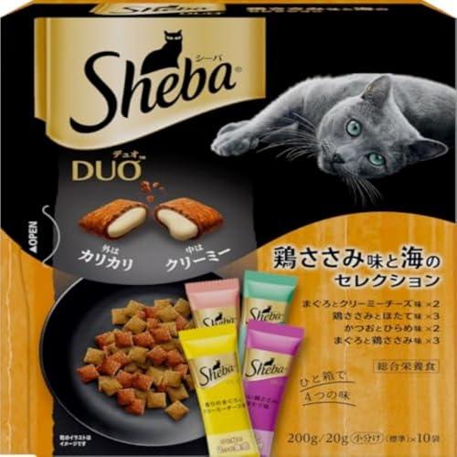 シーバ デュオ 成猫用 鶏ささみ味と海のセレクション 200g(20g×10袋)×12箱 ドライフー...