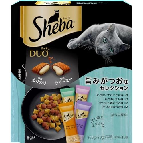 シーバ デュオ 成猫用 旨みがつお味セレクション 200g(20g×10袋)×12箱 ドライフード ...