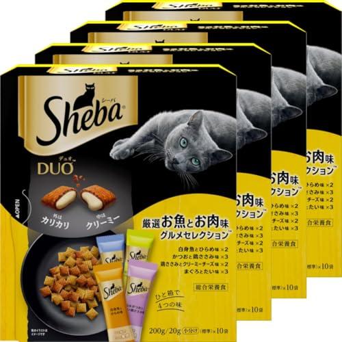 シーバ デュオ 成猫用 厳選お魚とお肉味グルメセレクション 200g(20g×10袋)×4箱 ドライ...