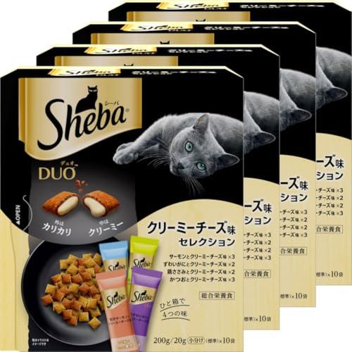 シーバ デュオ 成猫用 クリーミーチーズ味セレクション 200g(20g×10袋)×4箱 ドライフー...