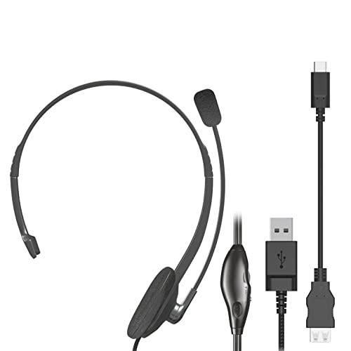 エレコム ヘッドセット 有線 USB接続 オーバーヘッド型 マイクアーム付き USB Type-C変...