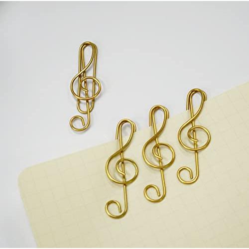 【 クリップ 音符 】 20個 ゴールド ト音記号 楽譜 文房具 ゼムクリップ バインダー ノート ...