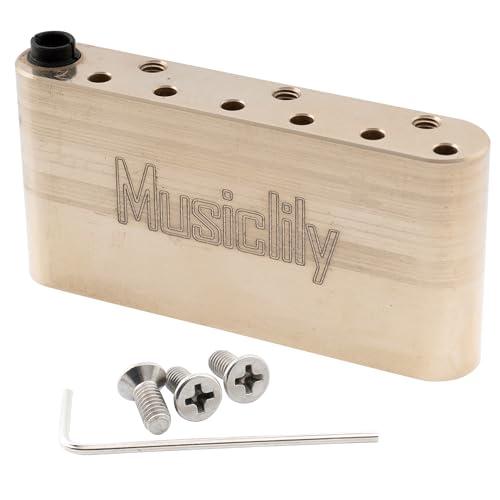 Musiclily Ultraブラス製36mmトレモロブロック10.8ｍｍ弦ピッチストラトエレキギタ...