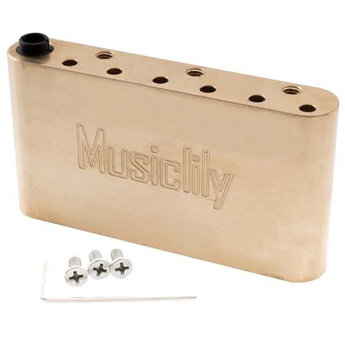 Musiclily Ultraブラス製40mmトレモロブロック10.5ｍｍ弦ピッチ ストラトエレキギ...