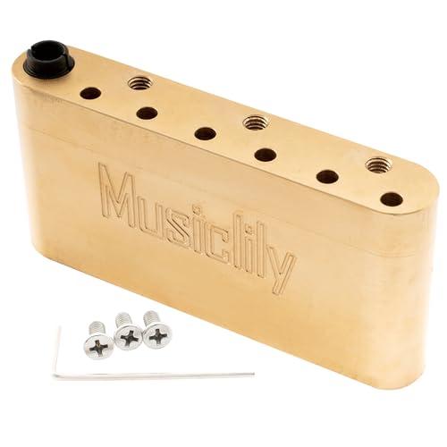Musiclily Ultraブラス製36mmトレモロブロック10.5ｍｍ弦ピッチ ストラトエレキギ...