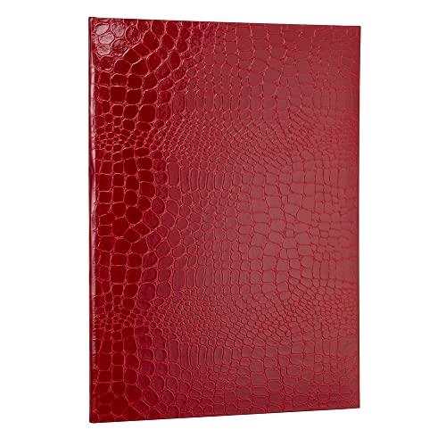 ナカバヤシ 証書・賞状ファイル A4判/二つ折りタイプ/紙製 クロコダイル/ツヤ レッド FSPT-...