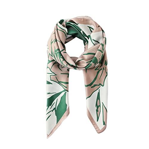 [LumiSyne] シルクスカーフ レディース スクエアスカーフ 90×90cm 正方形 バラ柄 ...