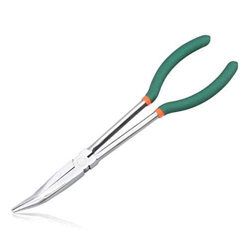 LEONTOOL ロングサイズ 先曲がりラジオペンチ 30度 ベントヘッド メカニックプライヤー ラ...