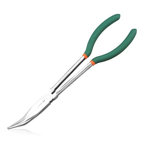 LEONTOOL ロングサイズ 先曲がりラジオペンチ 45度 ベントヘッド メカニックプライヤー ラ...
