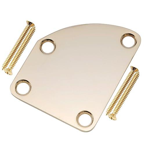 Musiclily Pro ブレード形 ギターネックプレートスチール製エレキギター/ベース用、ブラッ...