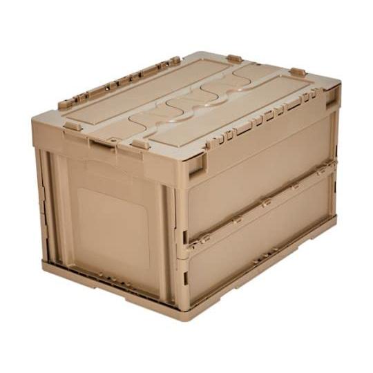トラスコ中山(TRUSCO) 蓋つき折りたたみコンテナ コヨーテ ベージュ 50L CT50-CYT