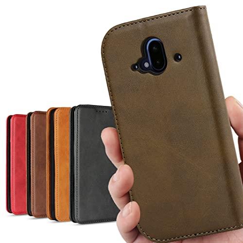 富士通用 ラクラクスマートフォン F-52B 手帳型ケース - ドコモ用 ケース 合成皮革 内蔵マグ...