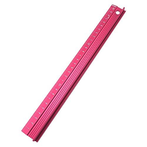 製図用定規 カッターガイド 30cm物差し アルミニウム 壊れにくい 滑り止め 持ちやすい (レッド...
