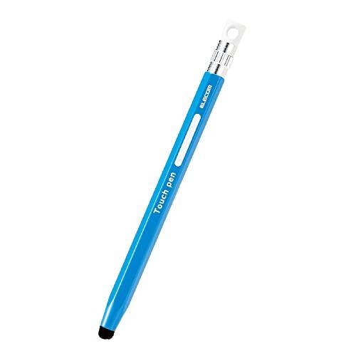 エレコム タッチペン 六角鉛筆型 子ども向け ストラップホール付き 超感度タイプ (スマホ/タブレッ...