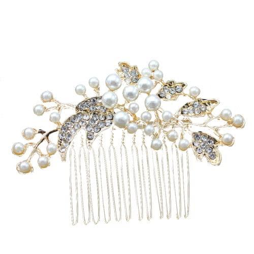 FASELE 髪飾り 夜会巻き コーム ヘッドドレス ヘアピン かんざし 簪 ヘアアクセサリー 花嫁...