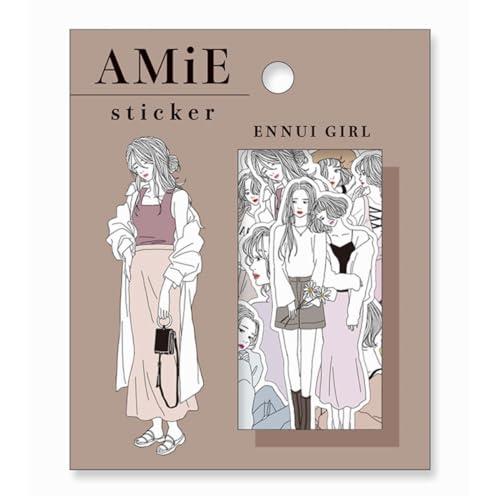 Amie sticker アミ ステッカー かわいい フレークシール (アンニュイガール)