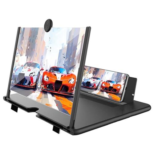 スマホスクリーンアンプ スマホ 拡大鏡 スタンド 18インチ 5倍 3D 携帯 360°自由回転 ス...