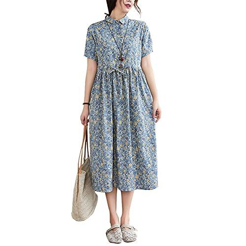 [VYOOU] 花柄 ワンピース リゾート スカート レディース 半袖 ロング 夏（様式一，2XL）