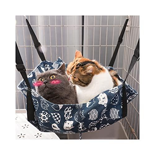 猫ハンモック キャットハンモック 椅子 ケージ用 猫用ベッド ヒモ調整可能 ペット ベッド 吊り下げ...