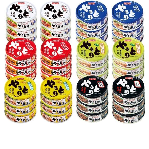 缶詰 国産 焼き鳥 6種 計36食 肉 詰め合わせ セット ホテイ 非常食 保存食 防災の日