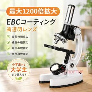 顕微鏡 子供用 300〜1200倍 高倍率 LEDライト付き 入門モデル 小学生 中学生 科学実験 生物標本観察 自由研究 理科教材 夏休み クリスマスプレゼント