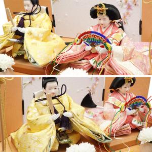 久月作 束帯親王飾り 刺繍小桜 収納台セット ...の詳細画像3