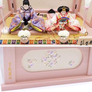 久月作 束帯親王飾り 白桜刺繍 収納台セット ...の詳細画像4