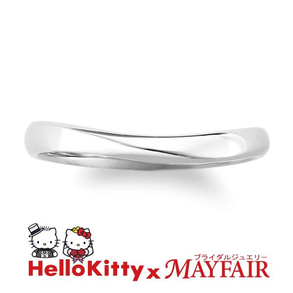 ハローキティの結婚指輪 マリッジリング メンズ キューガーデン K18 ホワイト・ピンク・イエロー