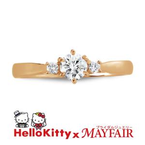 ハローキティの婚約指輪 エンゲージリング タワー・ブリッジ K18 ホワイト・ピンク・イエロー Dia 0.20up｜hellokitty-mayfair-j