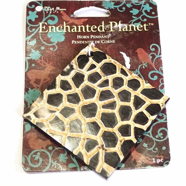 10046-《Blue Moon Beads》　ＨＯＲＮペンダント　５１mm　１個