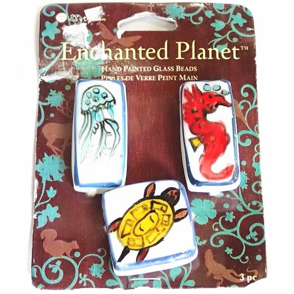 10050-《Blue Moon Beads》※処分品※ハンドメイドガラスビーズ（かめ 25mm  ...