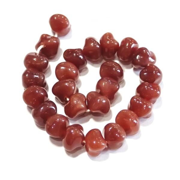 1009-【チェコナゲット】　ミルキーキャメル　１０x８ｍｍ　２５個/１パック