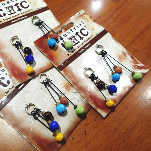 1045-〔ガラス〕　チャームセット　約７〜８mm　２個/１パック