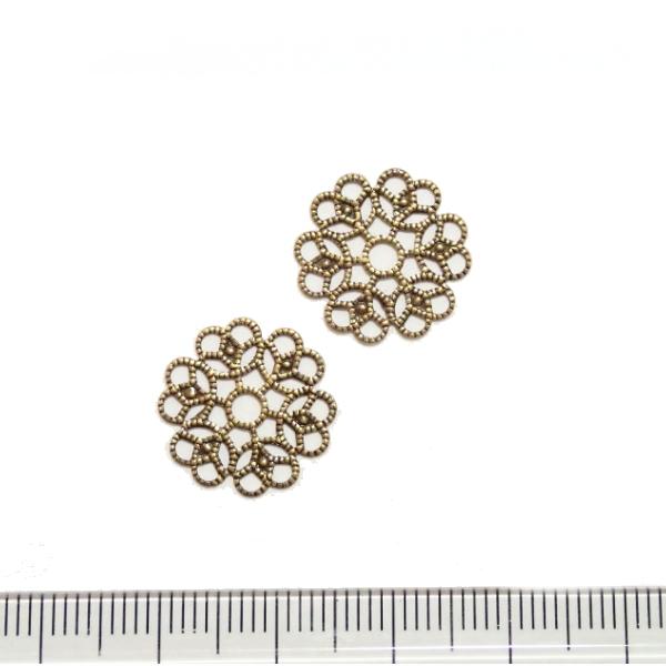 1049-〈Filigree〉　Brass Filigree　真鍮古美　１５mm　２個/１パック