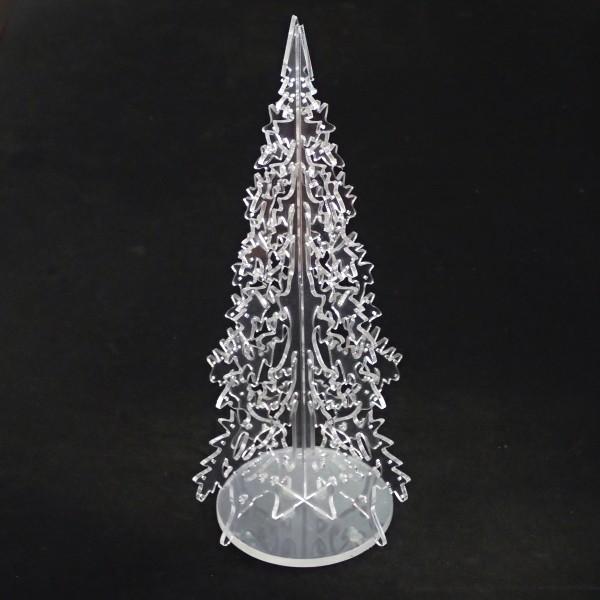 1065-《ディスプレイ》　アクリルツリー　クリア　組立式　約１２ｘ２３ｃｍ　１個