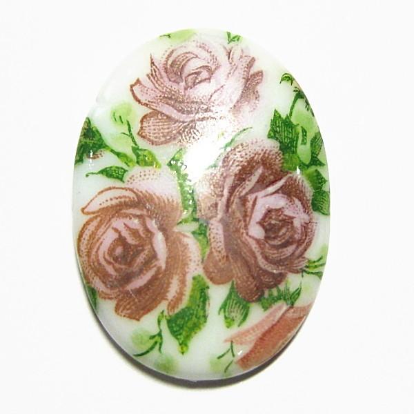 10801-《Vintage・カボション》　オーバル　２５x１８ｍｍ　１個