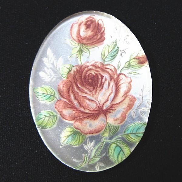 11033-《Vintage・カボション》　オーバル　４０x３０ｍｍ　１個