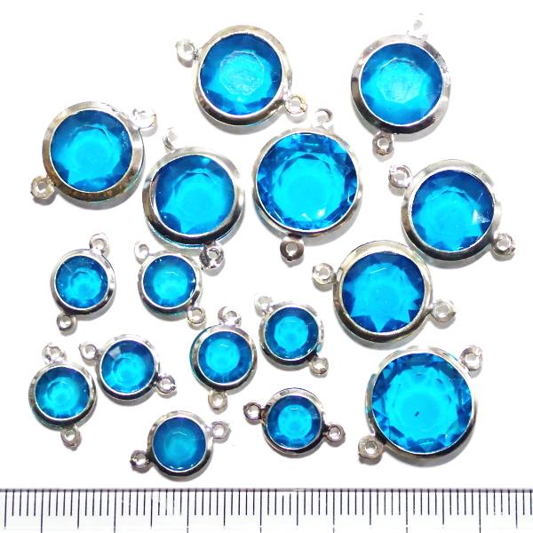 11220-《Blue Moon Beads》　アクリルパーツコネクター　ブルー　（9mm→9個　1...